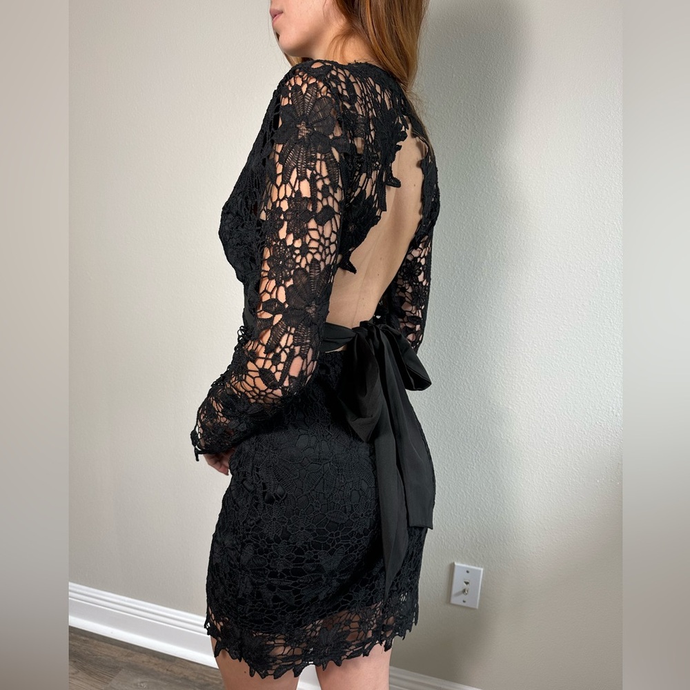 Black Embroidered lace dress